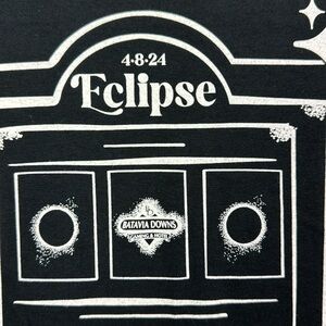 April 8 2024 Eclipse Black XL Tee Shirt Batavia Downs NWOT never worn a8